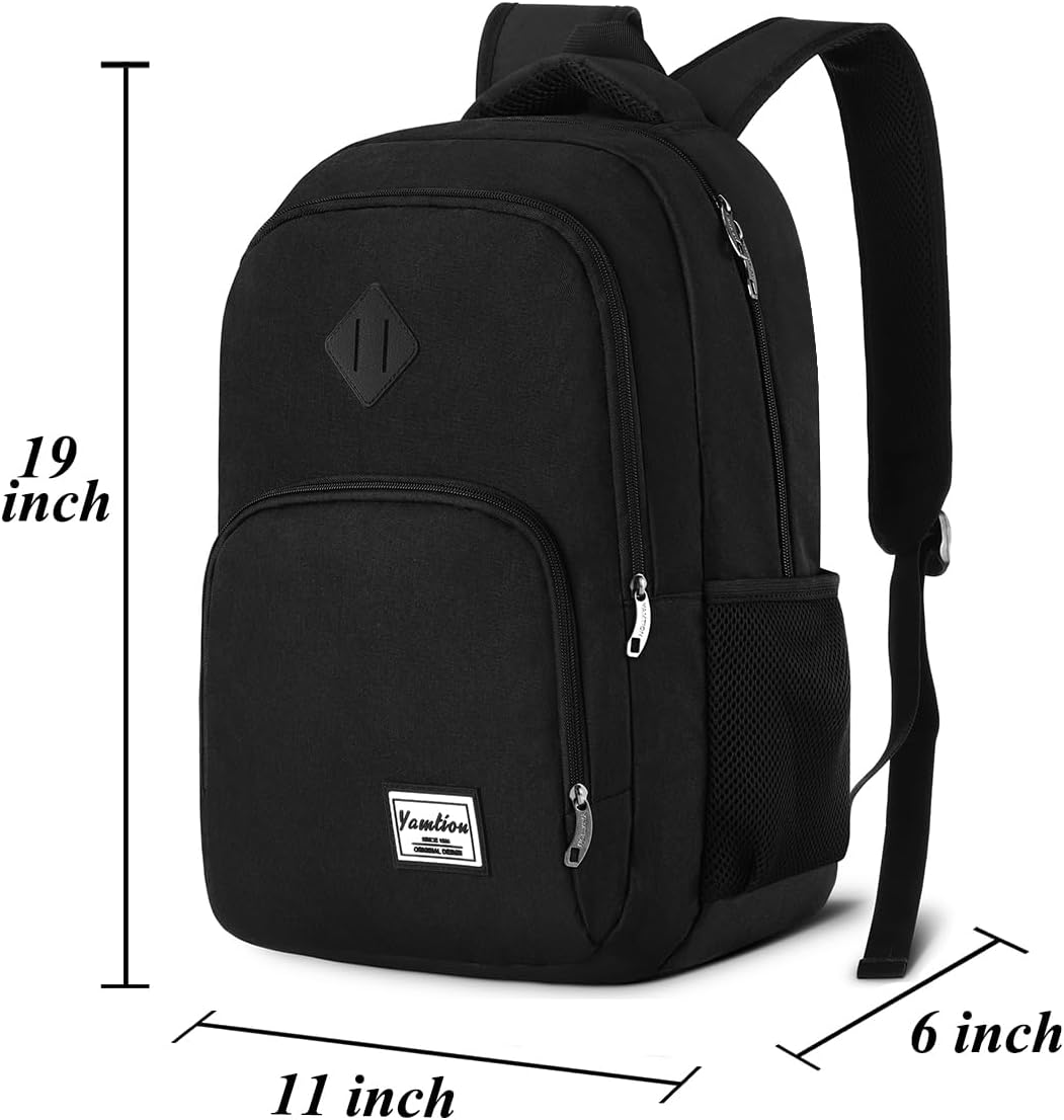 YAMTION Backpack for Men and Women,School Backpack for Teenager,15.6 inch Laptop Bookbag with USB Charging port for Business Work College Travel Trip