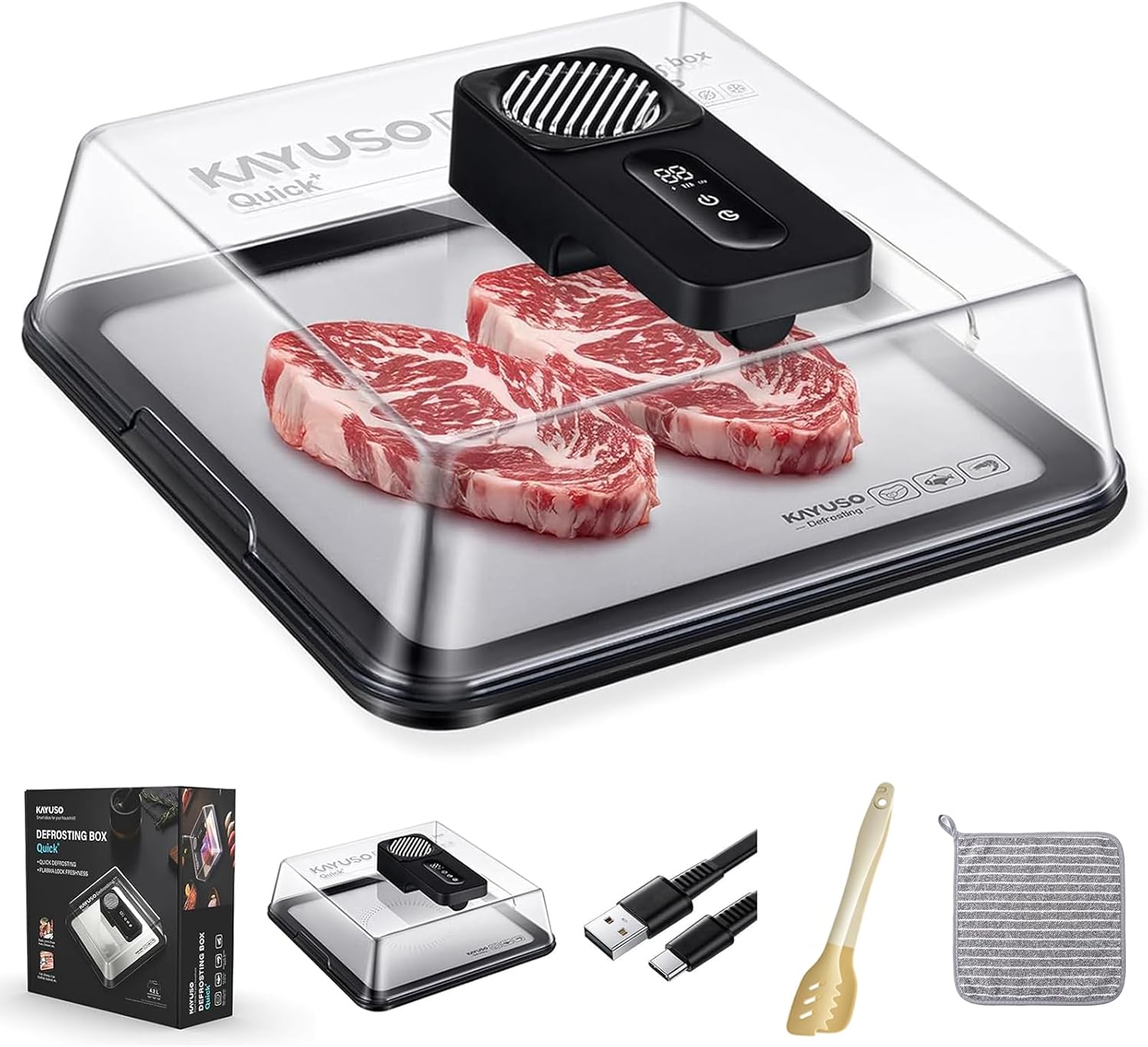 Timable Defrosting Tray for Frozen Meat, BBQ Defrost Tray for Frozen Meat