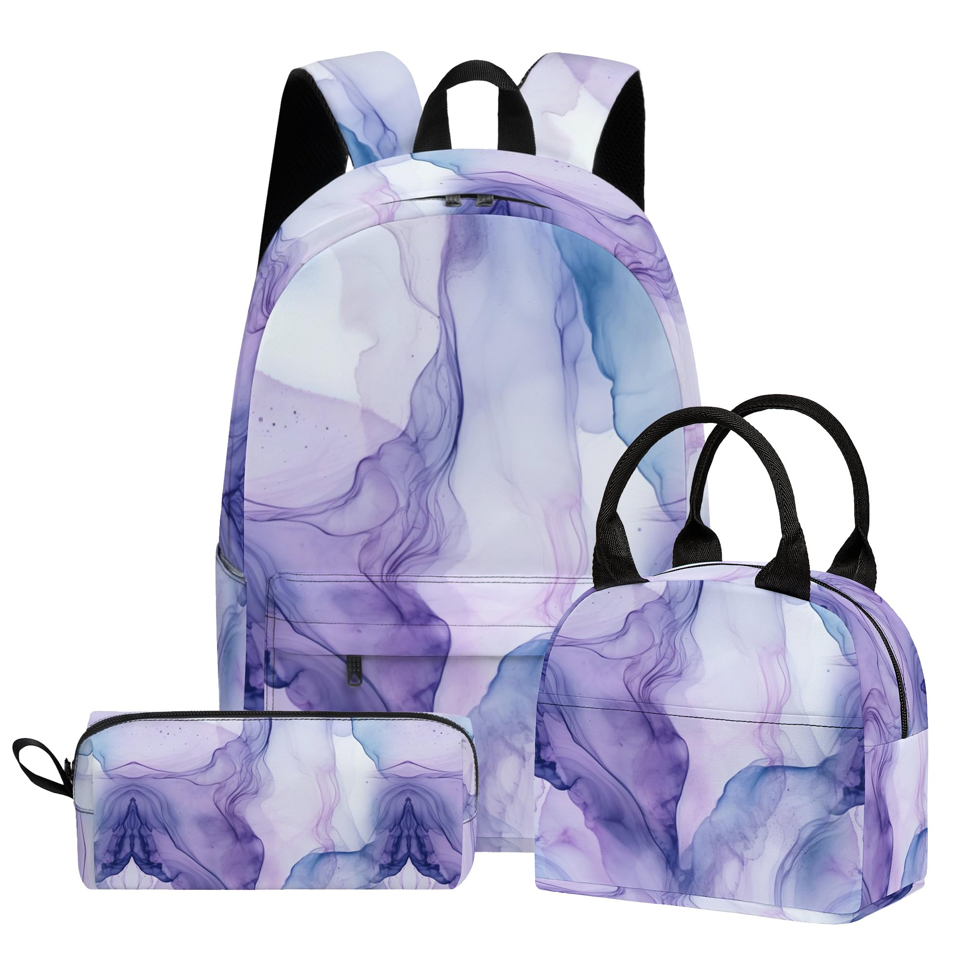 3PCS Backpack for Girls Boys,Teens Flag Soccer Back to School Backpack with Lunch Box Pencil Case, 17 Inch Lightweight Students Backpack 3 in 1 Set for Elementary Middle High School
