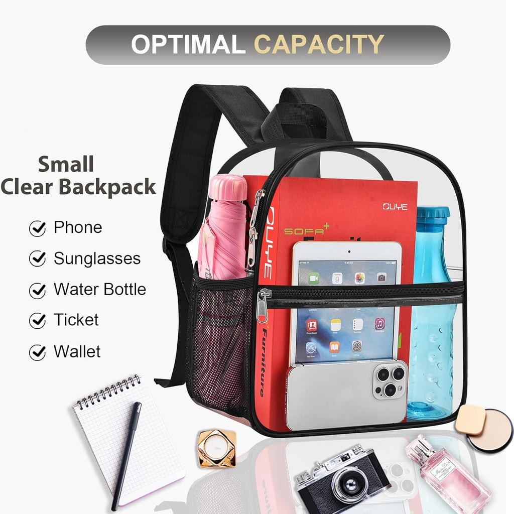 Clear Backpack for Stadium Events Sports Fan Backpack Stadium Bag 12x6x11