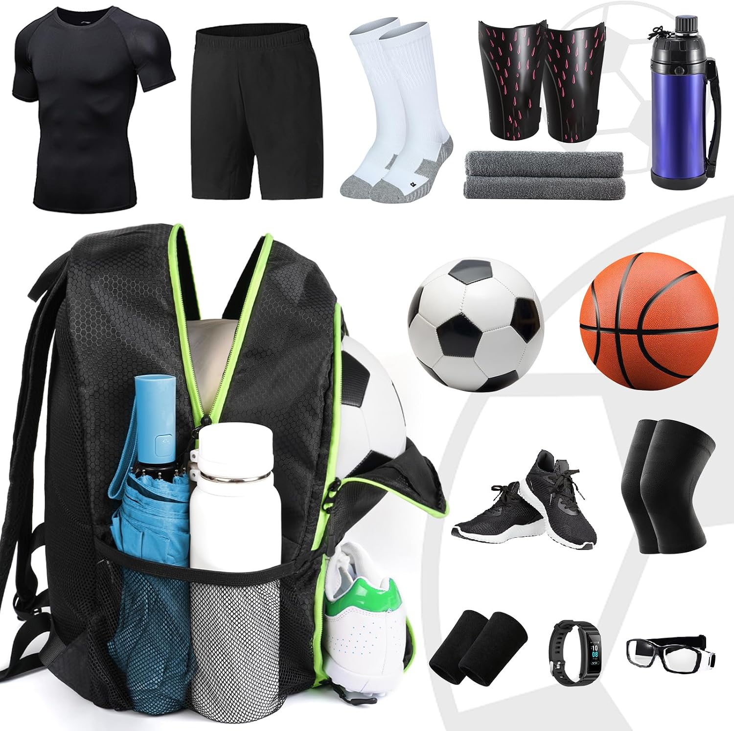 YOREPEK Soccer Backpack, Soccer Bag with Ball Holder and Shoe Compartment