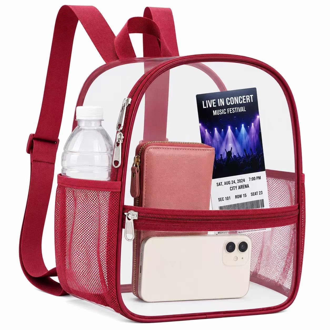 Clear Backpack for Stadium Events Sports Fan Backpack Stadium Bag 12x6x11