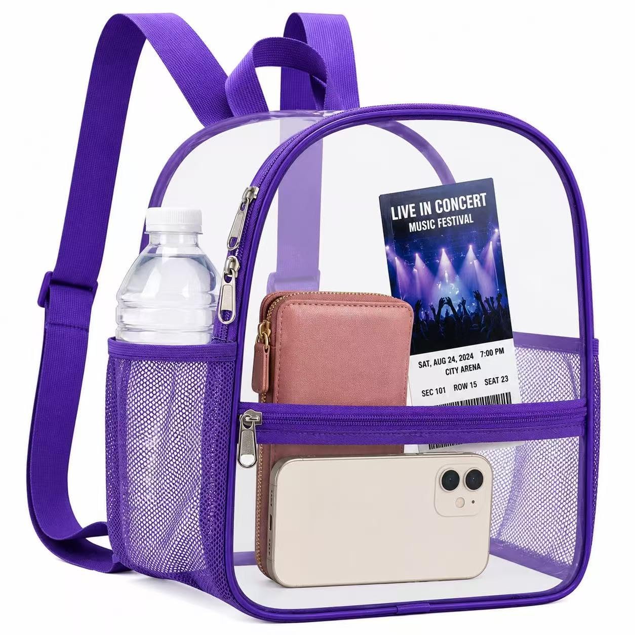 Clear Backpack for Stadium Events Sports Fan Backpack Stadium Bag 12x6x11