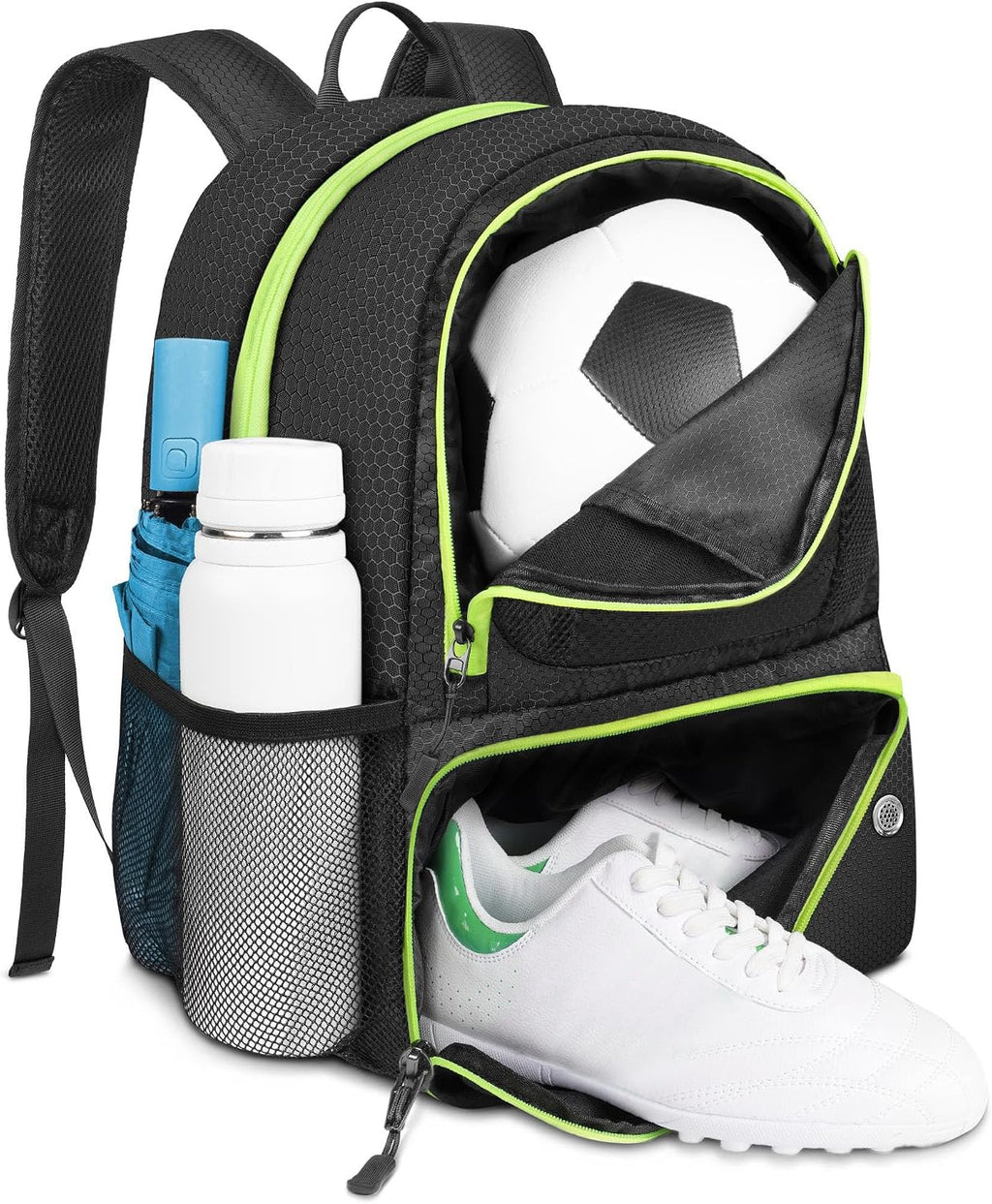 YOREPEK Soccer Backpack, Soccer Bag with Ball Holder and Shoe Compartment