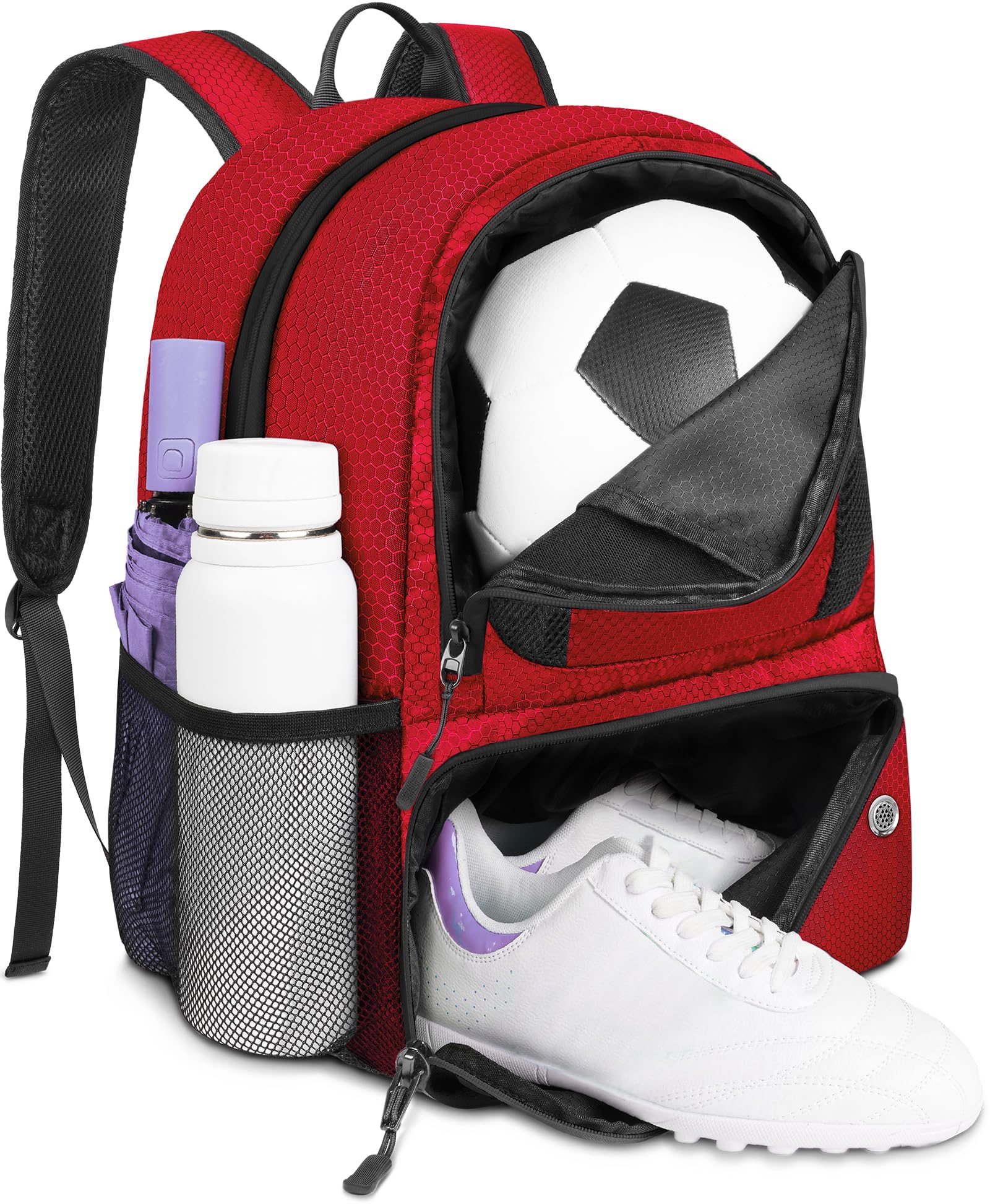 YOREPEK Soccer Backpack, Soccer Bag with Ball Holder and Shoe Compartment