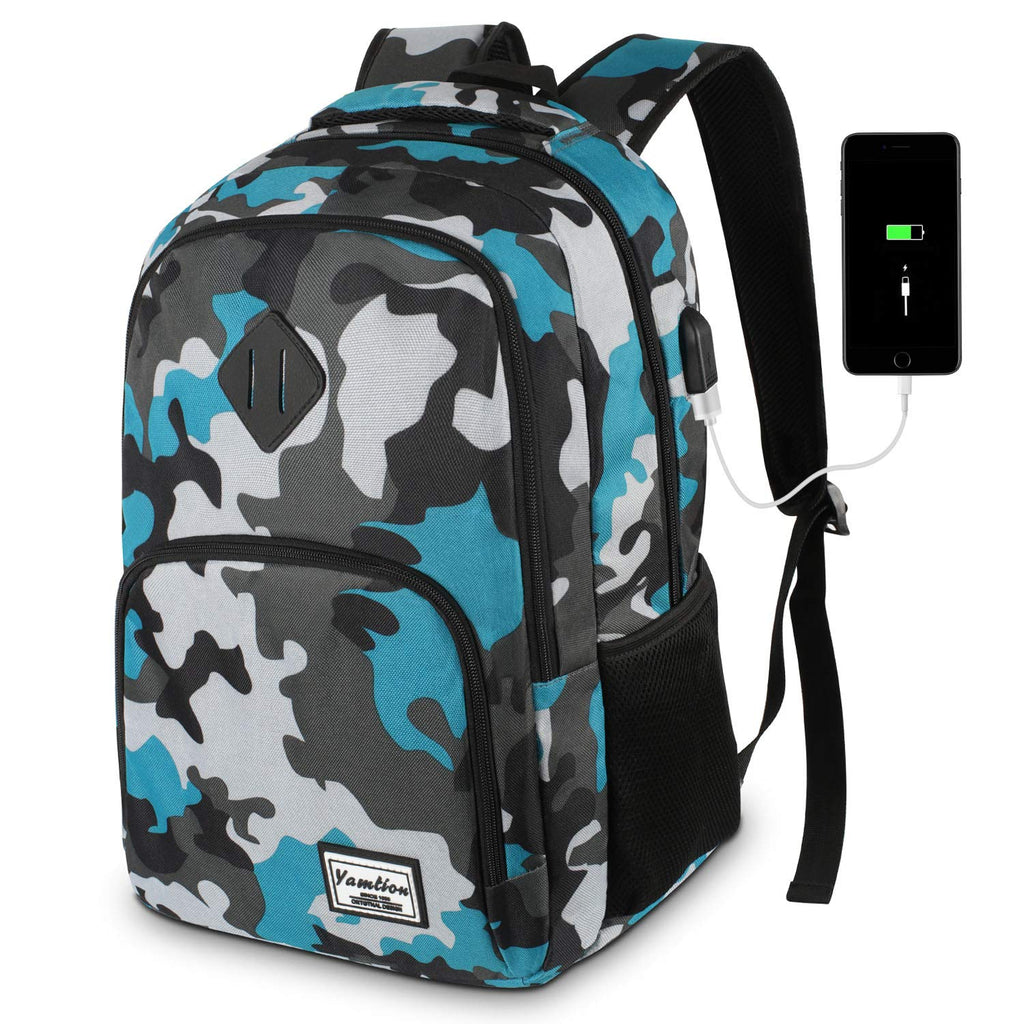 YAMTION Backpack for Men and Women,School Backpack for Teenager,15.6 inch Laptop Bookbag with USB Charging port for Business Work College Travel Trip