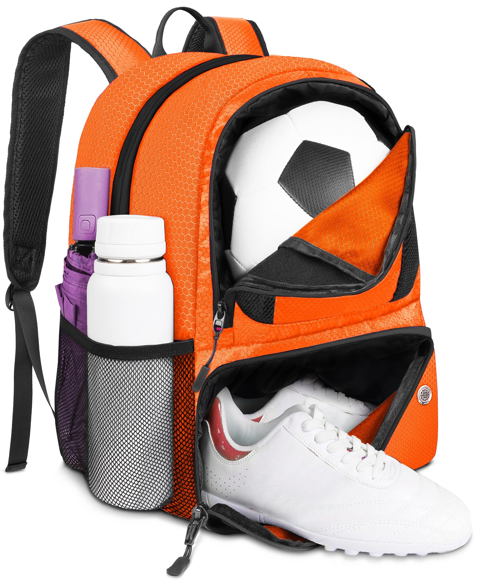 YOREPEK Soccer Backpack, Soccer Bag with Ball Holder and Shoe Compartment