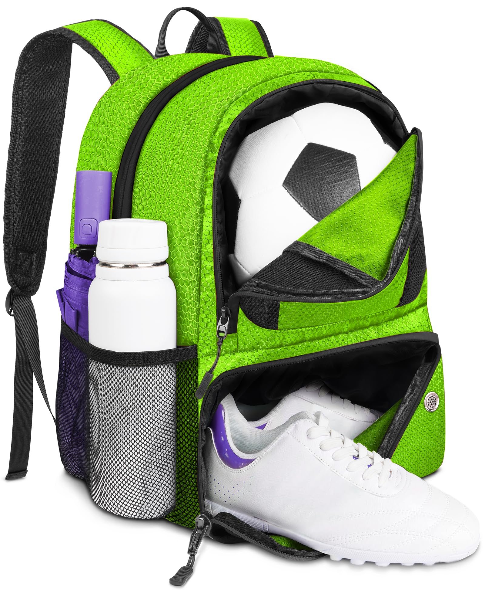 YOREPEK Soccer Backpack, Soccer Bag with Ball Holder and Shoe Compartment