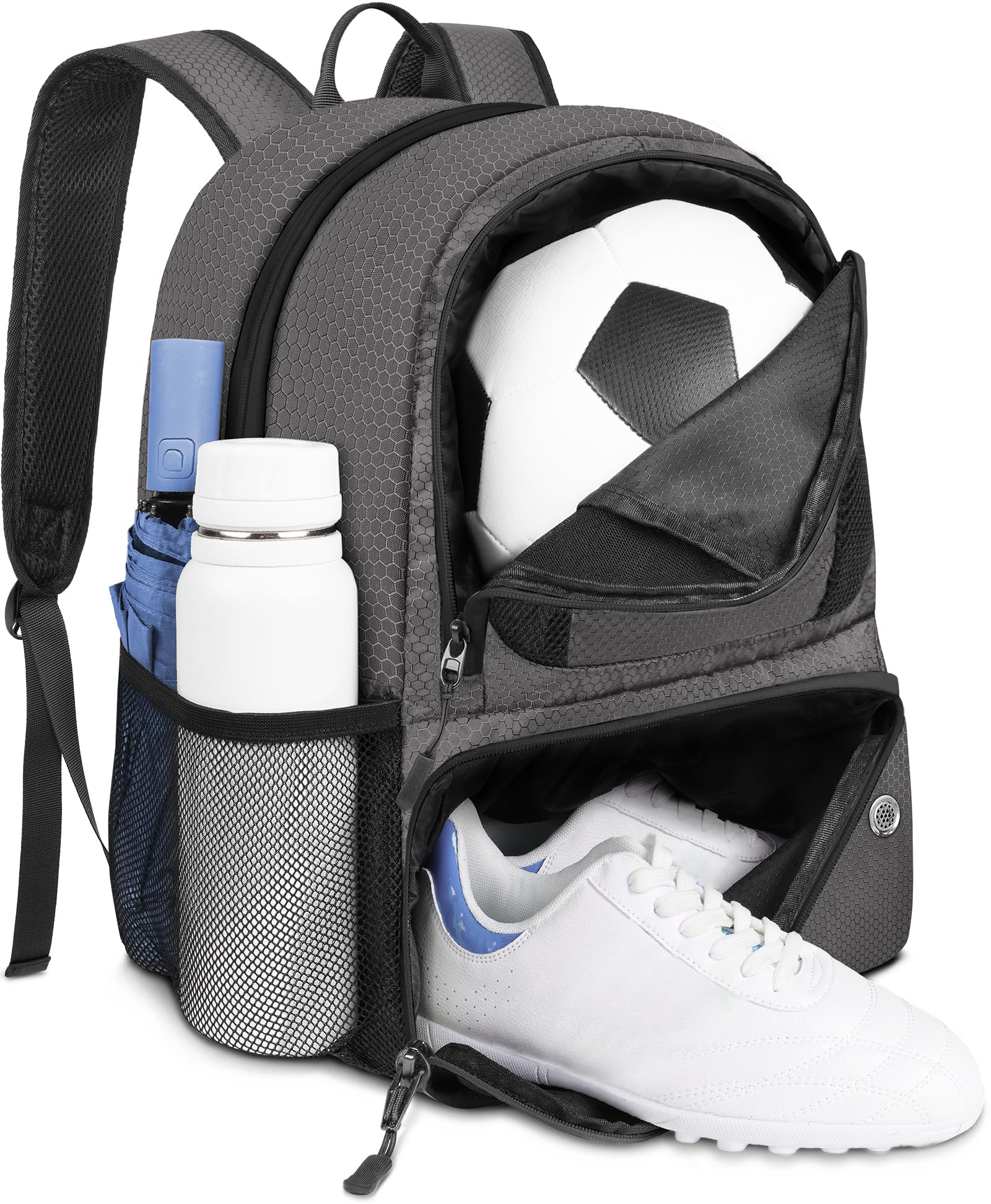 YOREPEK Soccer Backpack, Soccer Bag with Ball Holder and Shoe Compartment