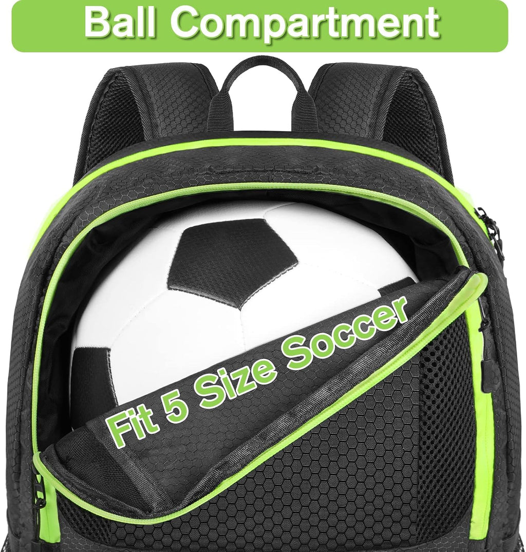 YOREPEK Soccer Backpack, Soccer Bag with Ball Holder and Shoe Compartment