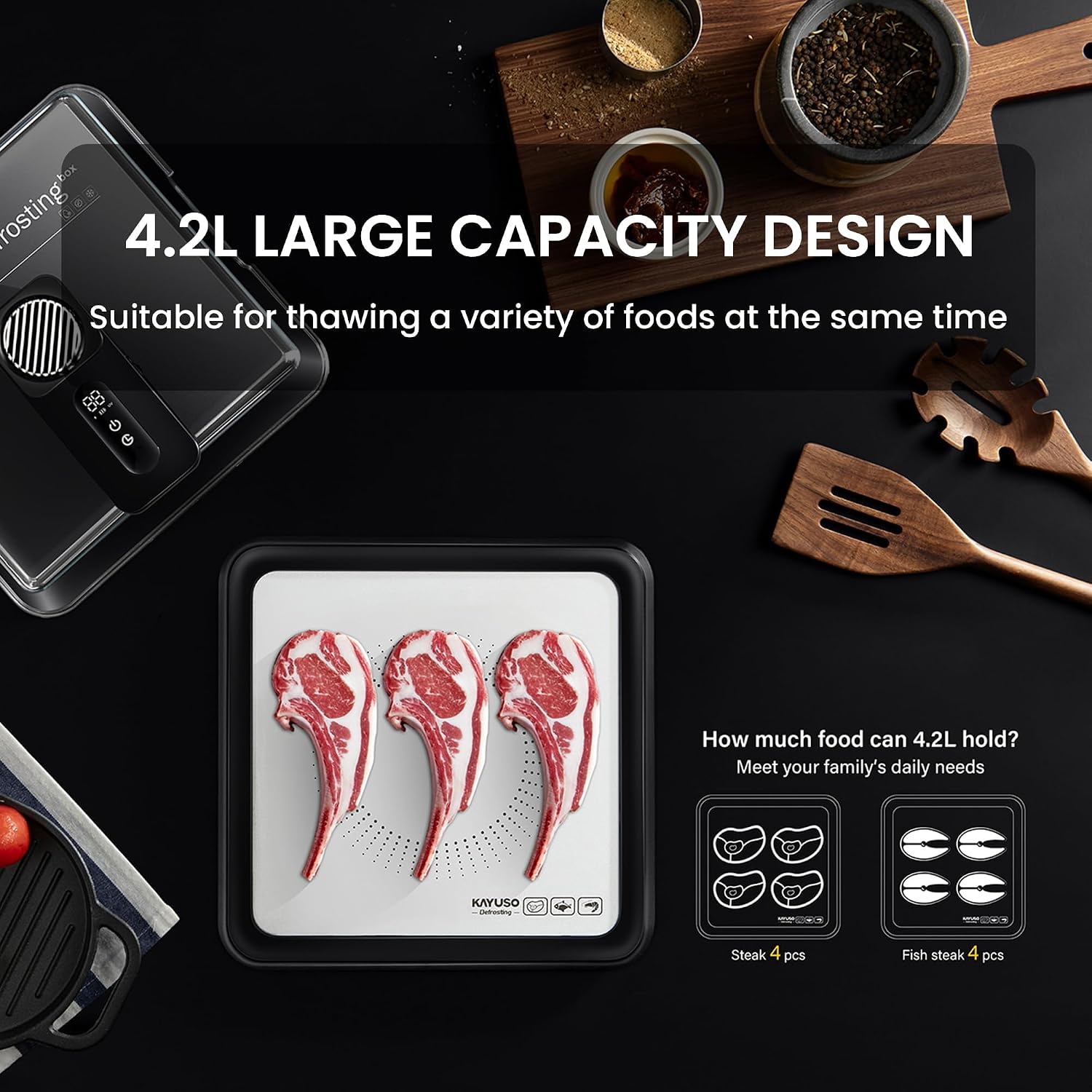Timable Defrosting Tray for Frozen Meat, BBQ Defrost Tray for Frozen Meat