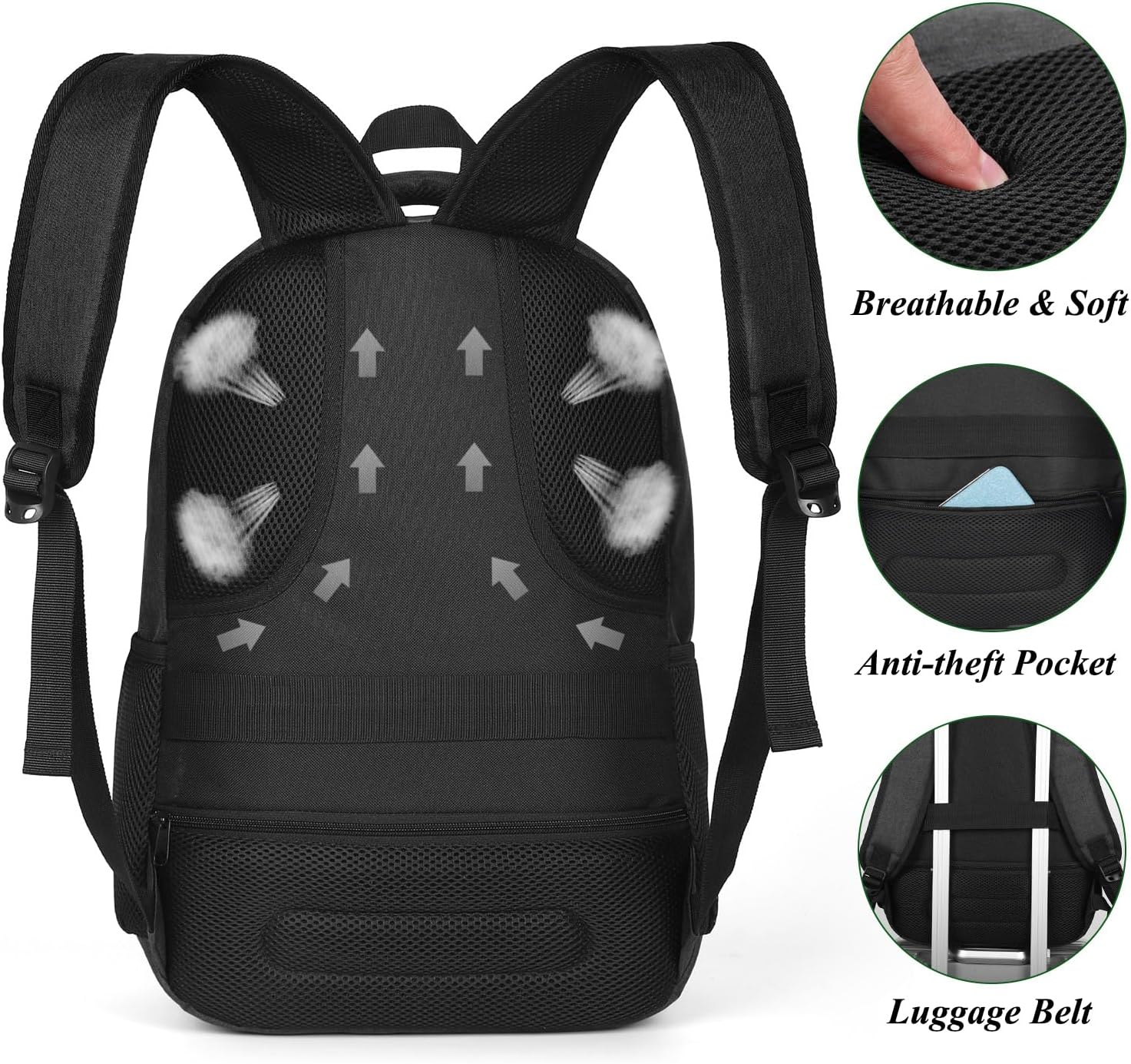 YAMTION Backpack for Men and Women,School Backpack for Teenager,15.6 inch Laptop Bookbag with USB Charging port for Business Work College Travel Trip