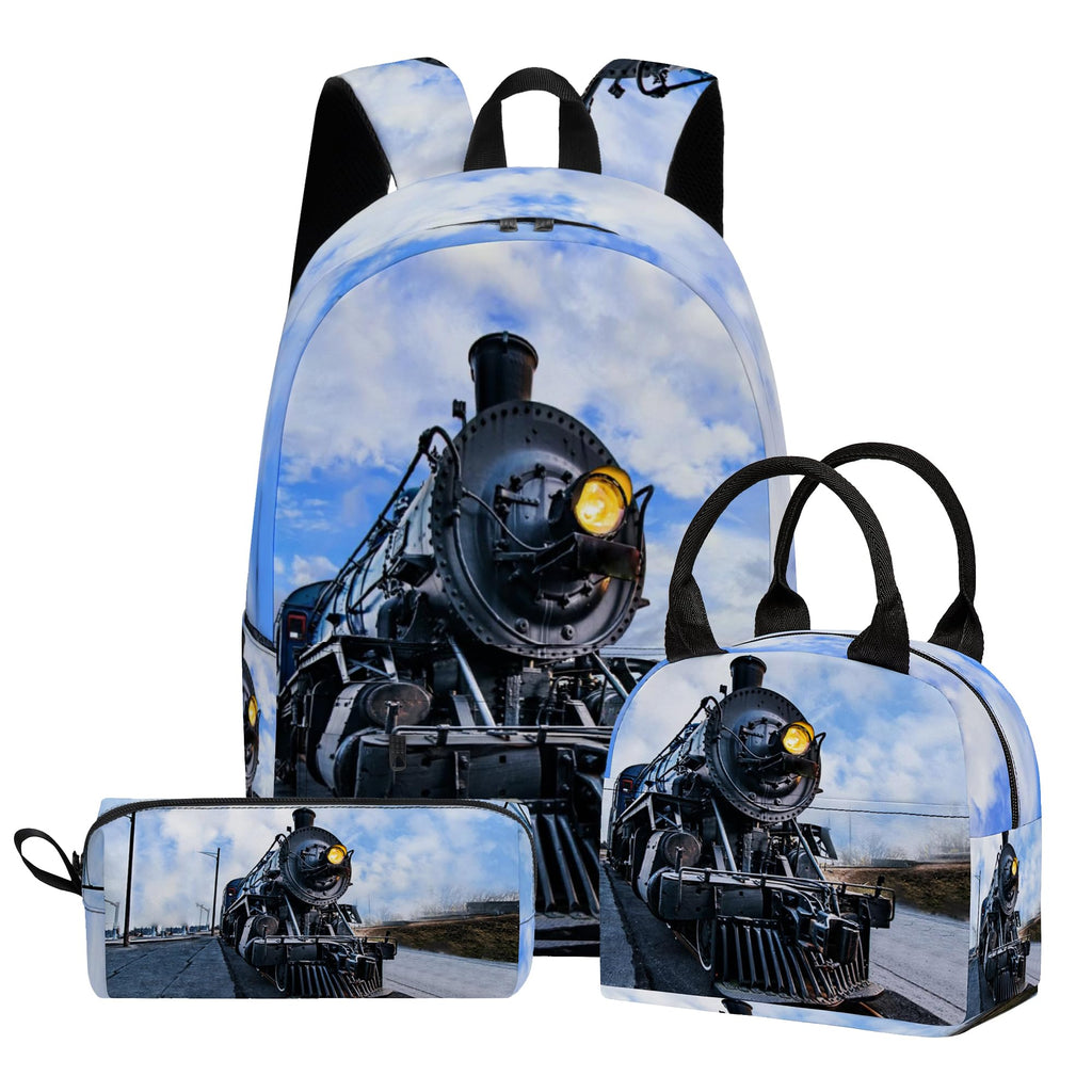 3PCS Backpack for Girls Boys,Teens Flag Soccer Back to School Backpack with Lunch Box Pencil Case, 17 Inch Lightweight Students Backpack 3 in 1 Set for Elementary Middle High School