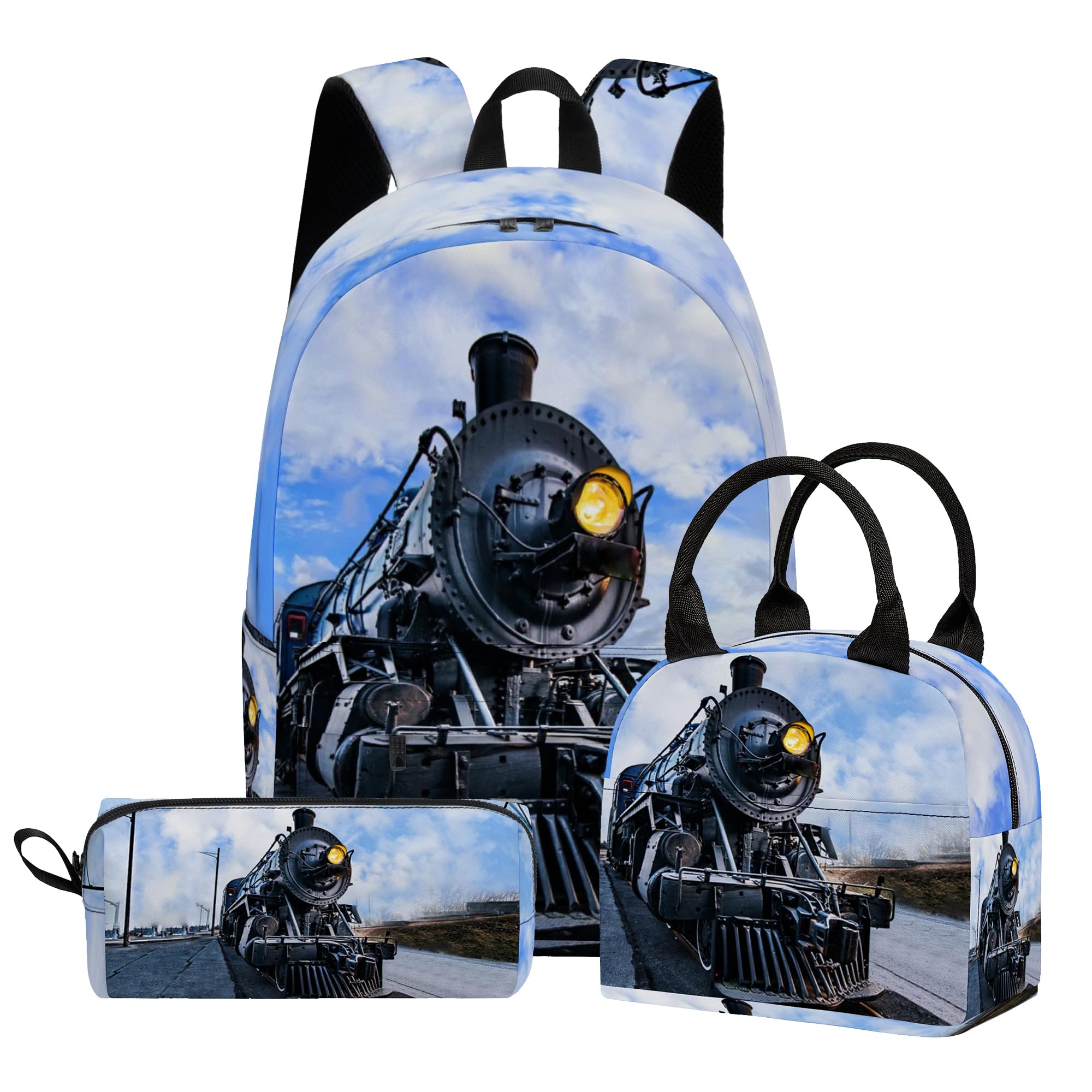 3PCS Backpack for Girls Boys,Teens Flag Soccer Back to School Backpack with Lunch Box Pencil Case, 17 Inch Lightweight Students Backpack 3 in 1 Set for Elementary Middle High School